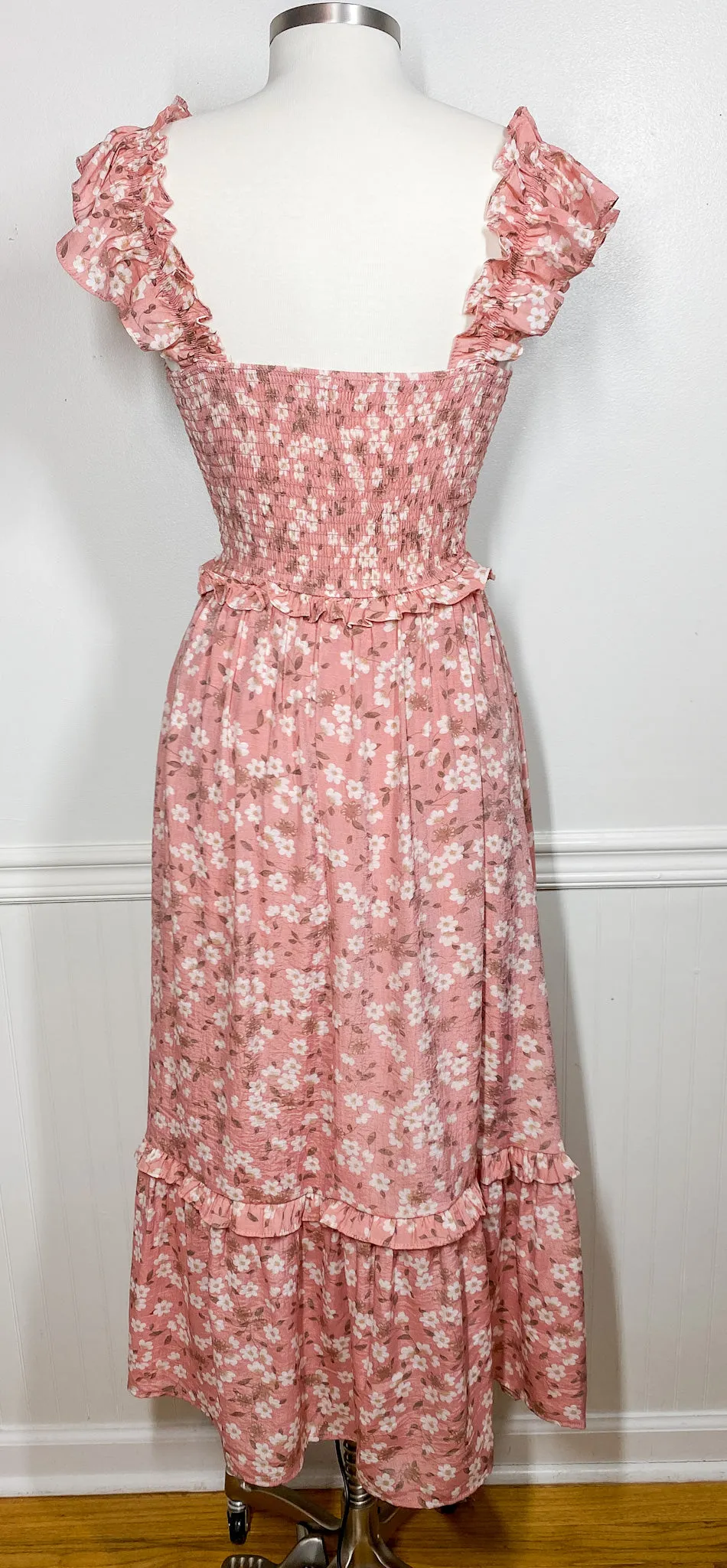 Sunshine And Happiness Smocked Floral Midi Dress