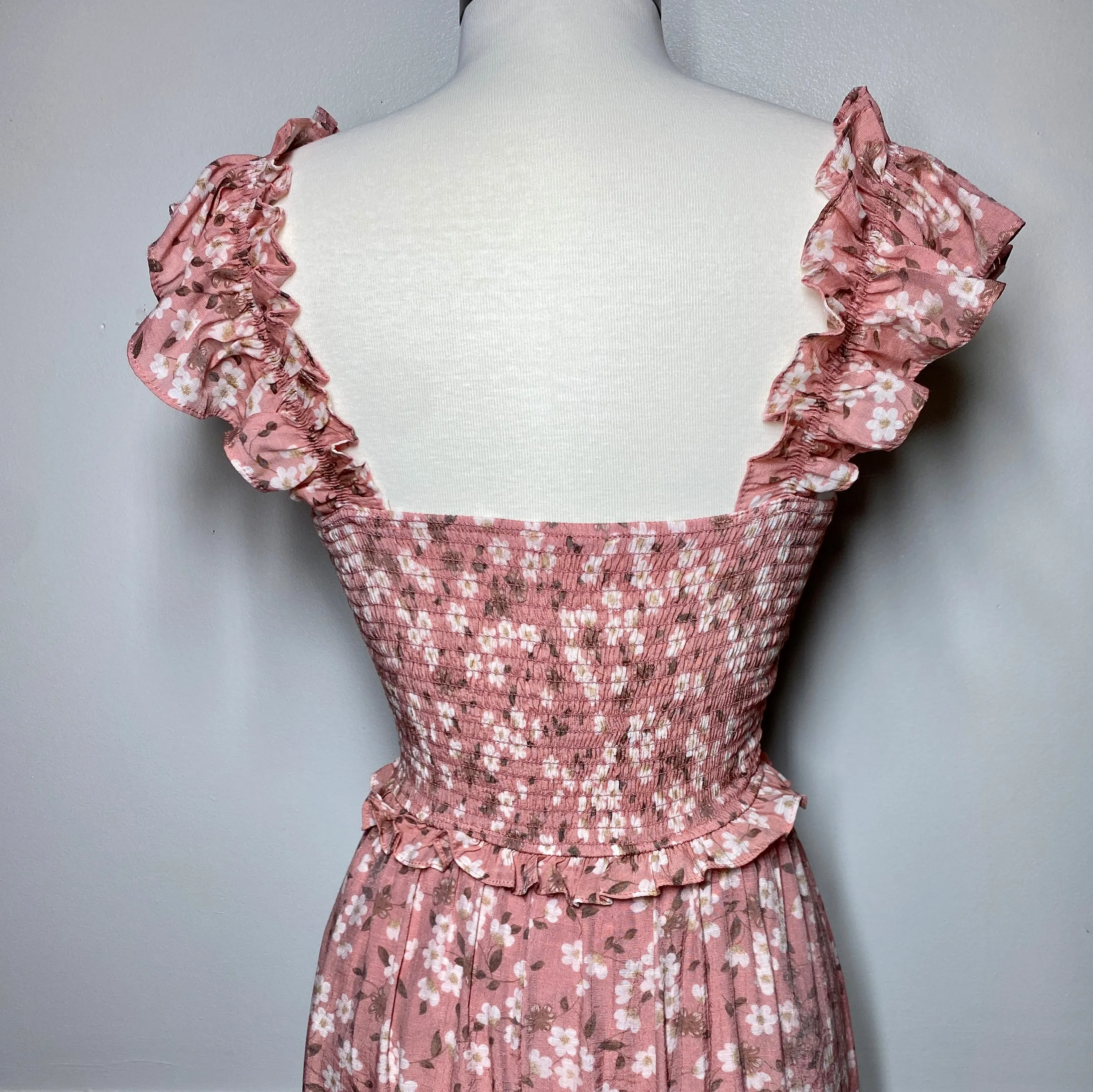 Sunshine And Happiness Smocked Floral Midi Dress