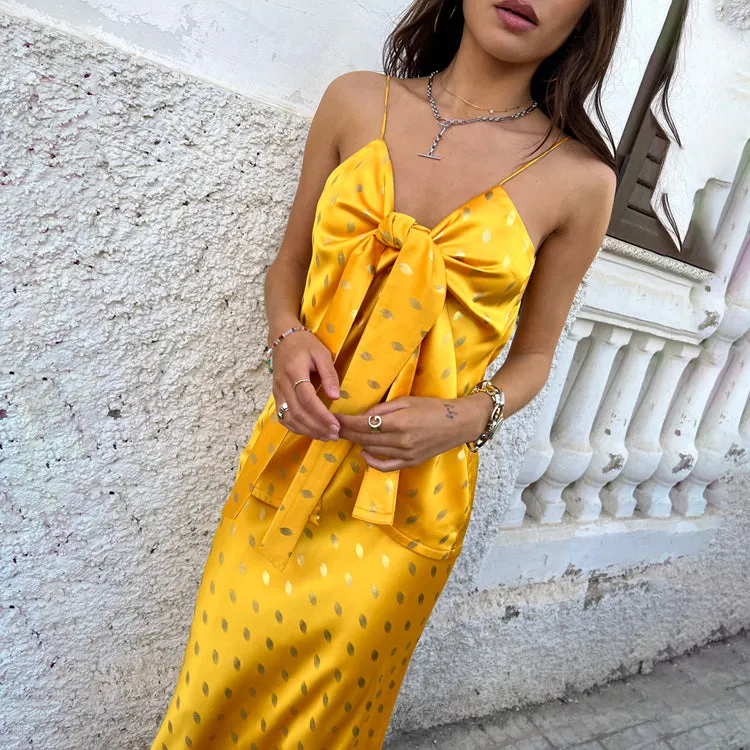Sunshine Mason Tie Front Top