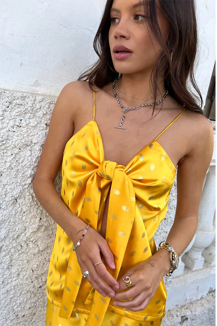 Sunshine Mason Tie Front Top