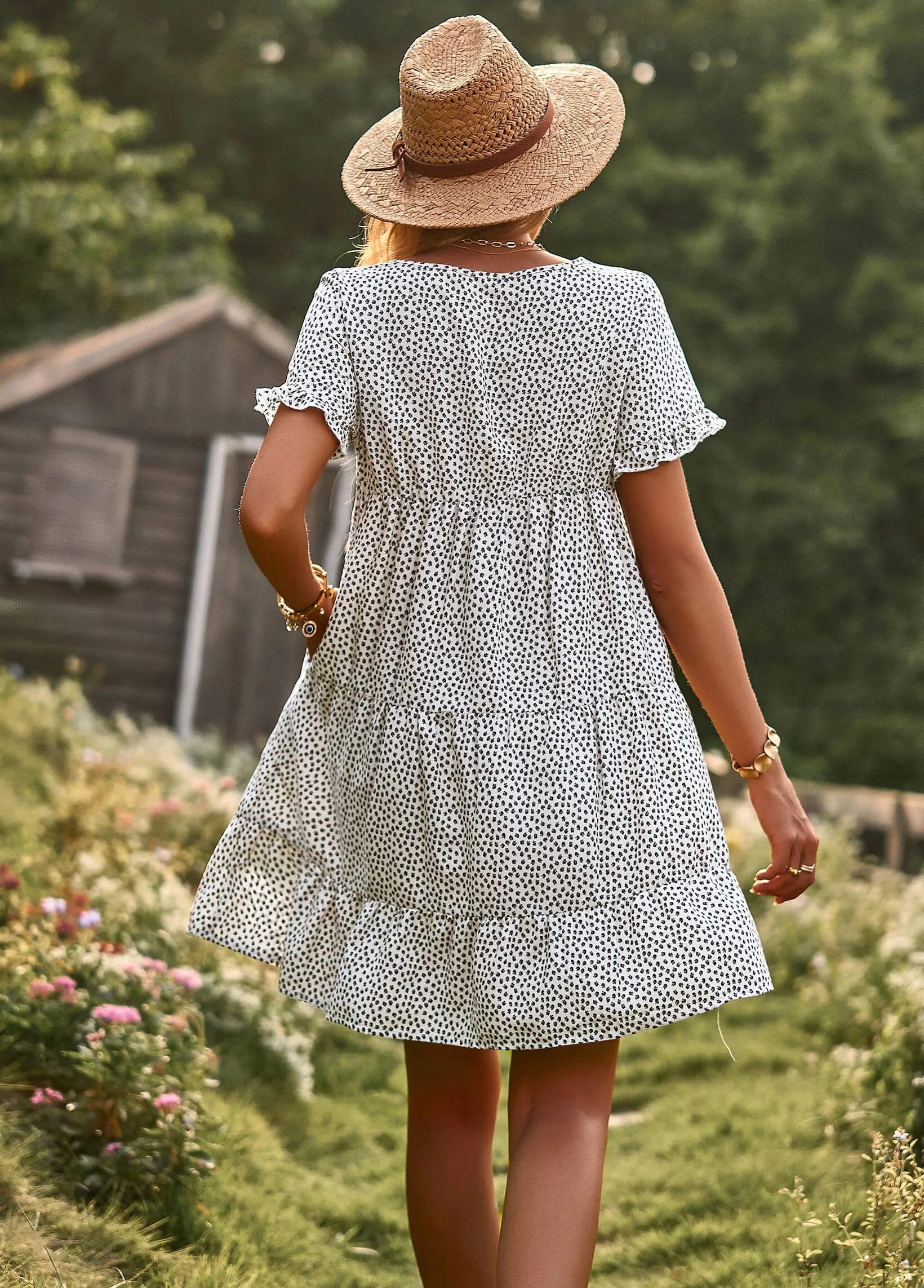 Sunshine Spot Mini Dress - Cream