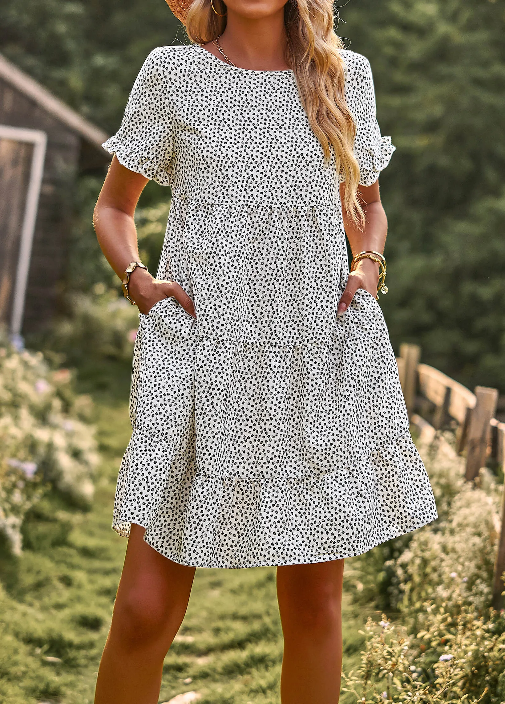 Sunshine Spot Mini Dress - Cream