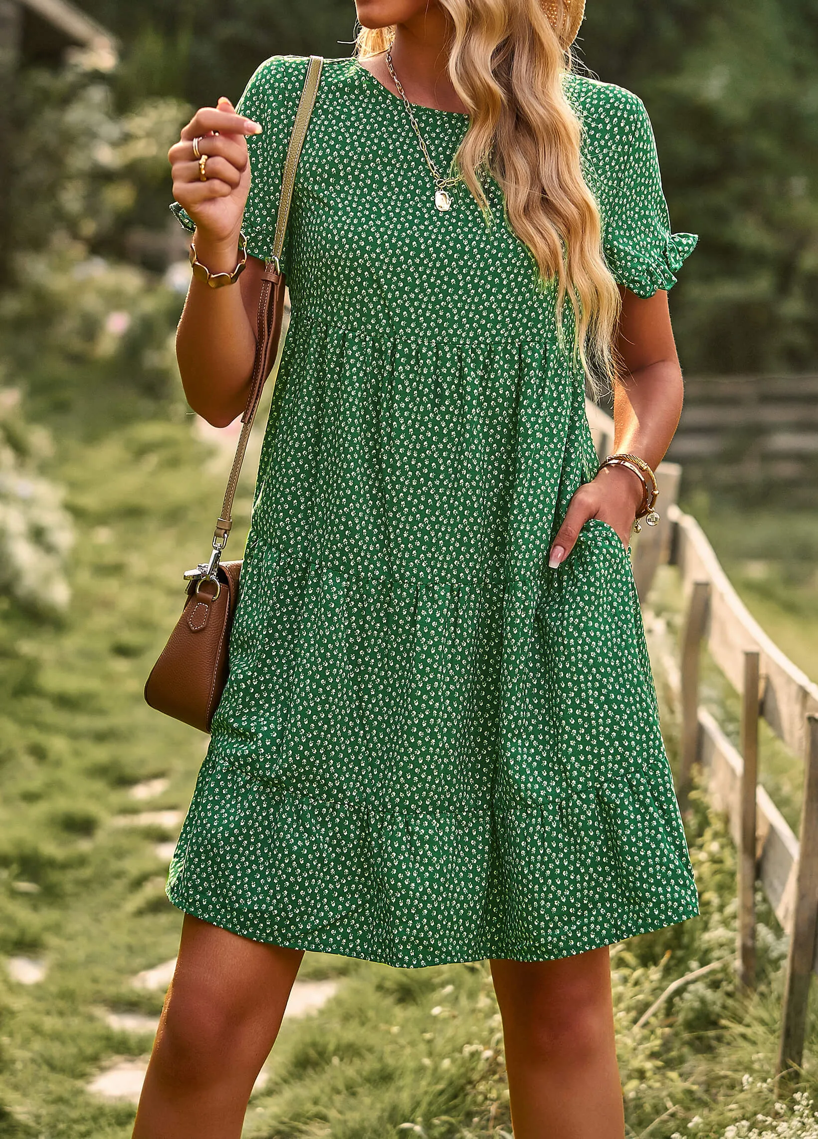 Sunshine Spot Mini Dress - Green