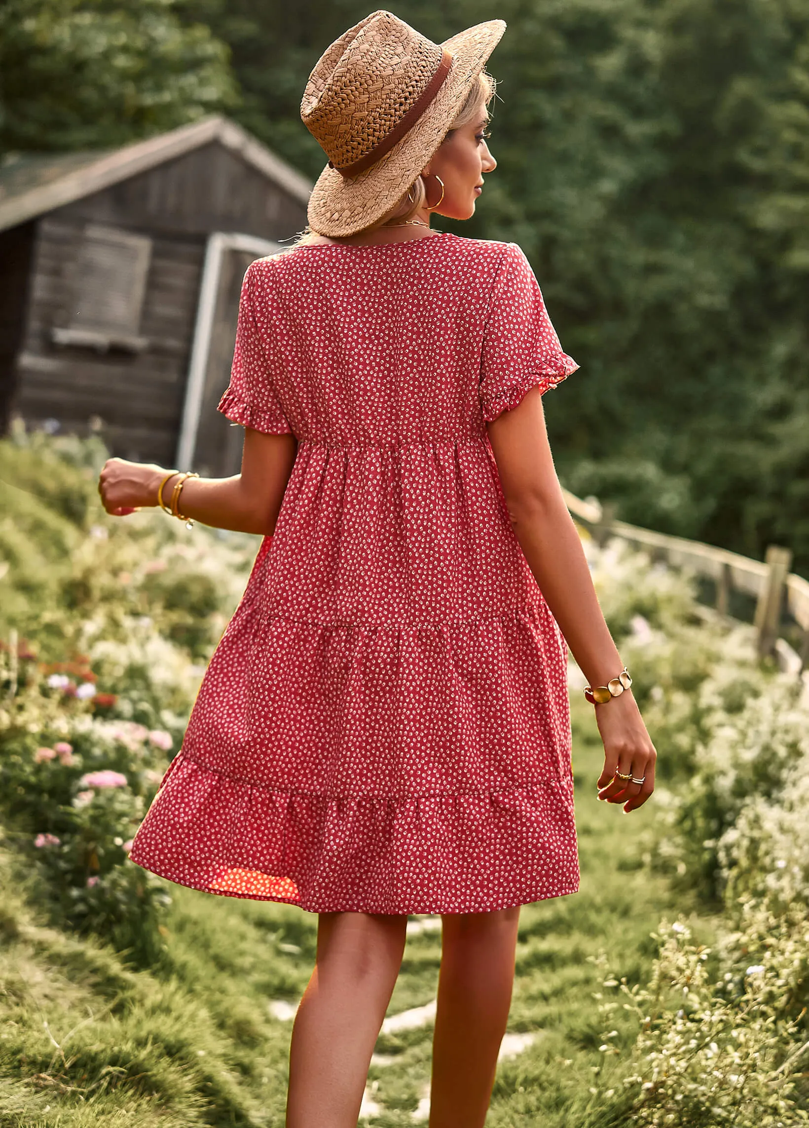 Sunshine Spot Mini Dress - Red