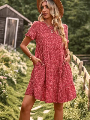 Sunshine Spot Mini Dress - Red