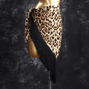 Tassels  latin dance wrap skirts hip scarf modern dance practice skirts for women jupe portefeuille de danse latine