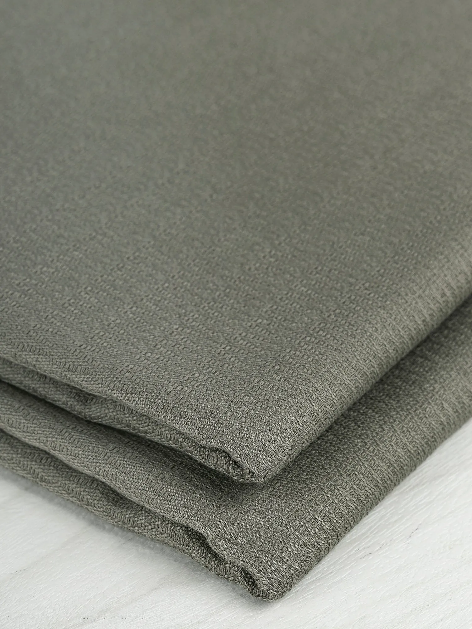 Textured Cotton Jacquard Deadstock - Sage - Swatch