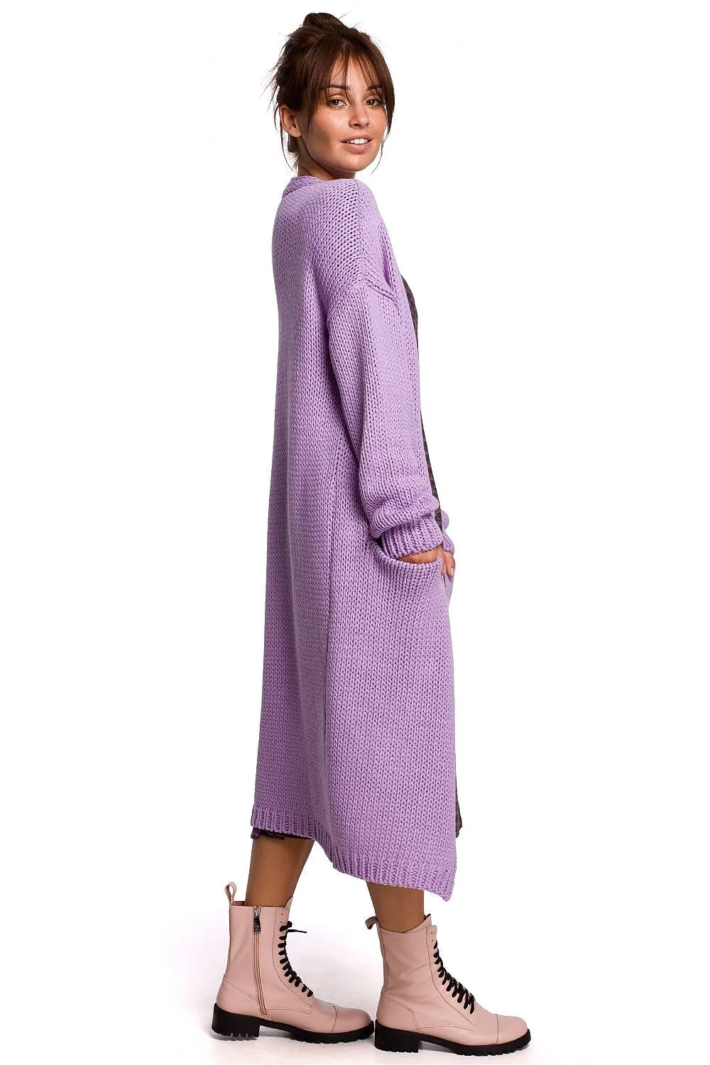 Textured Open-Front Cardigan with Pockets