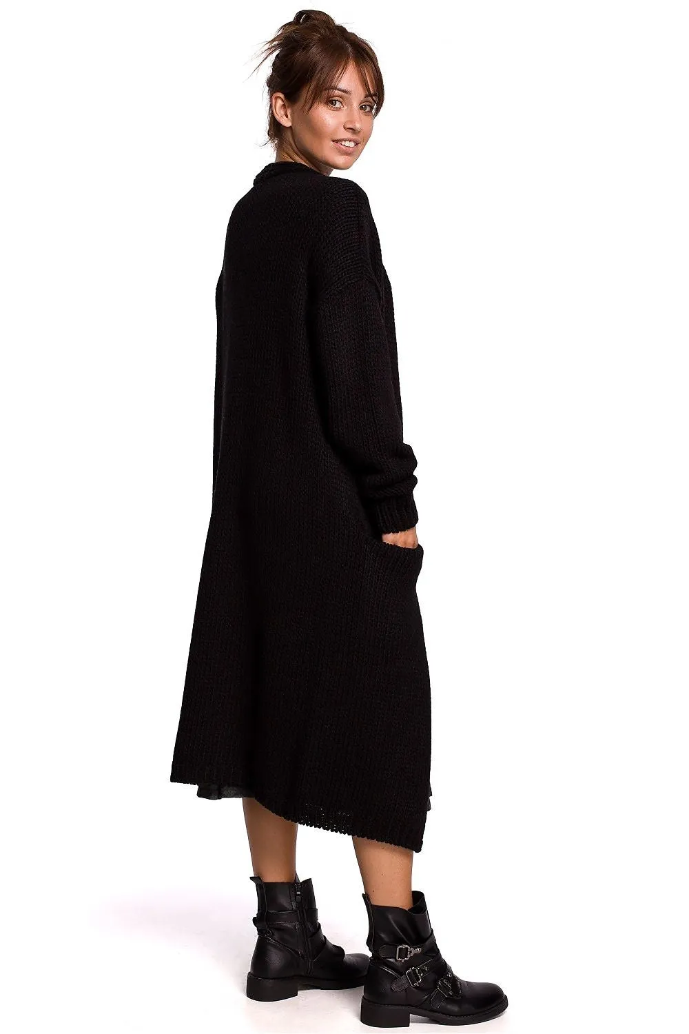 Textured Open-Front Cardigan with Pockets