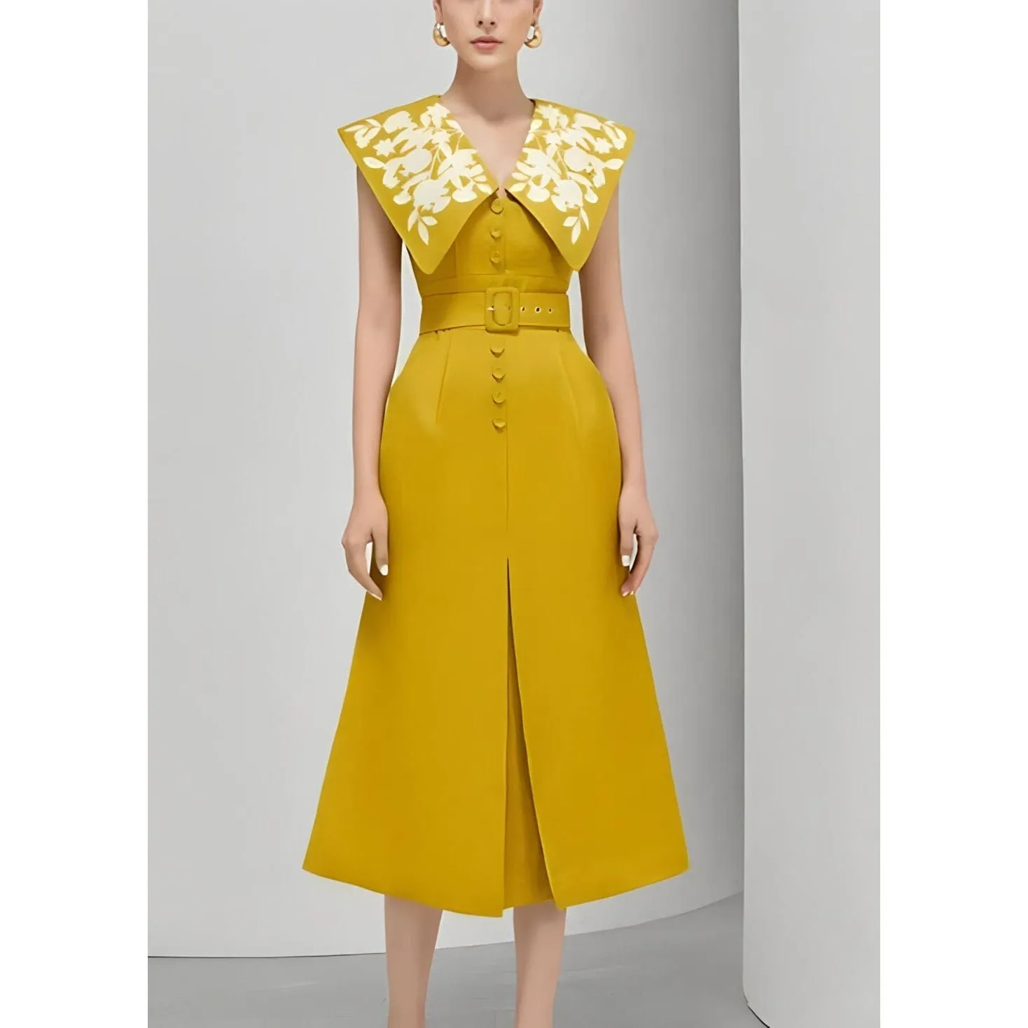 The Ariella Sleeveless Embroidered Dress