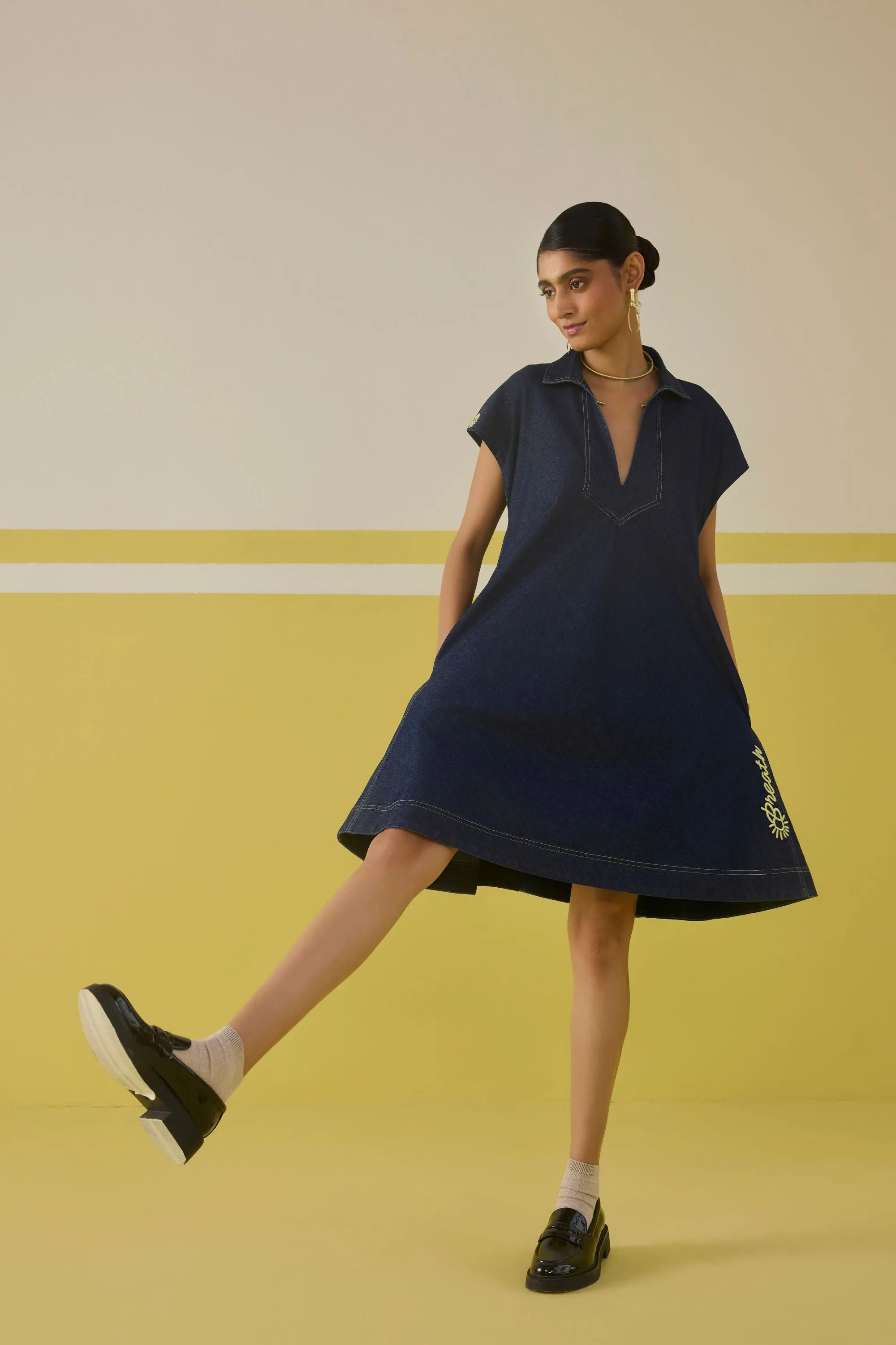 The Daisy Cotton Denim Dress