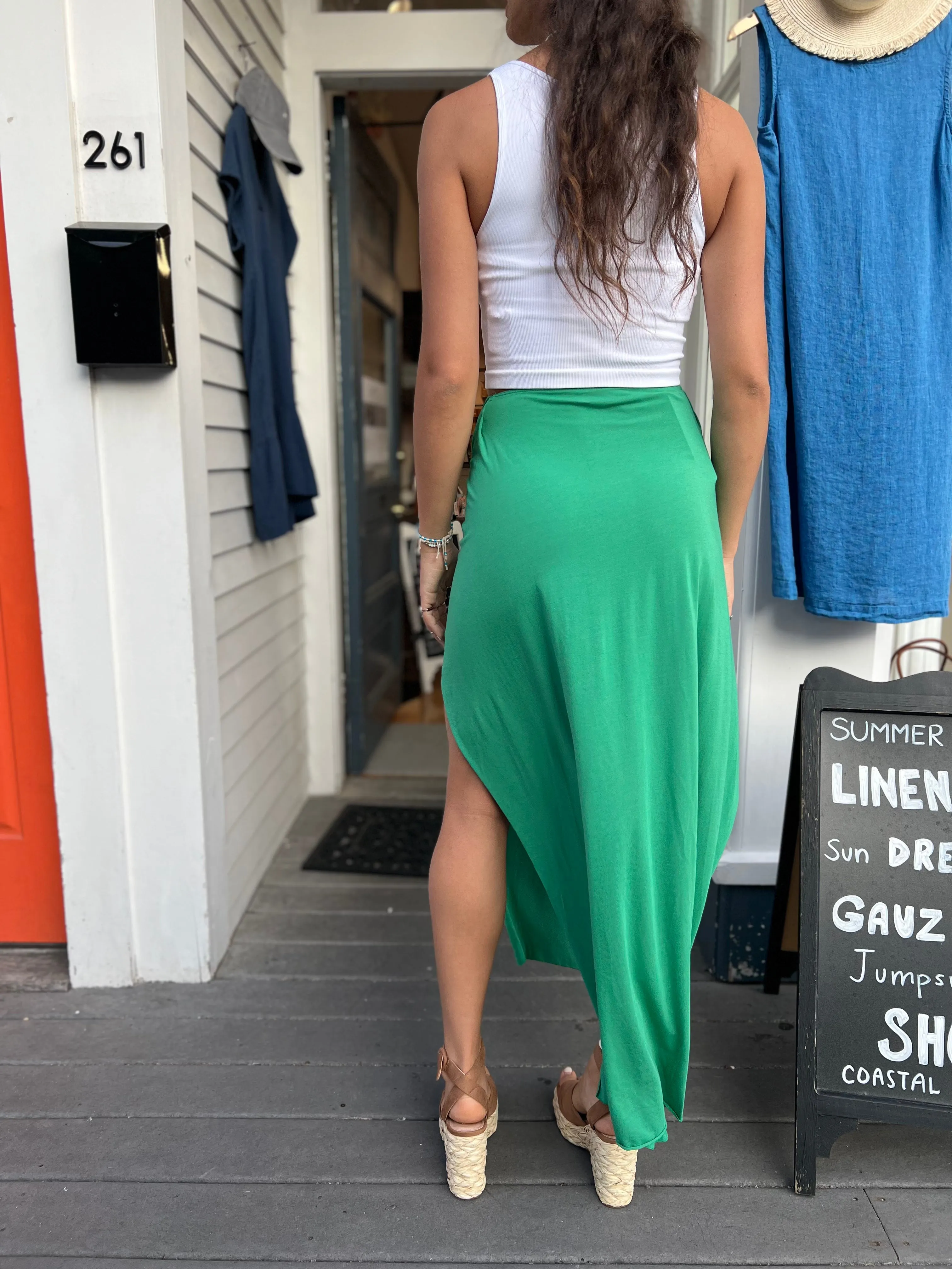 Tie Front Wrap Maxi Skirt