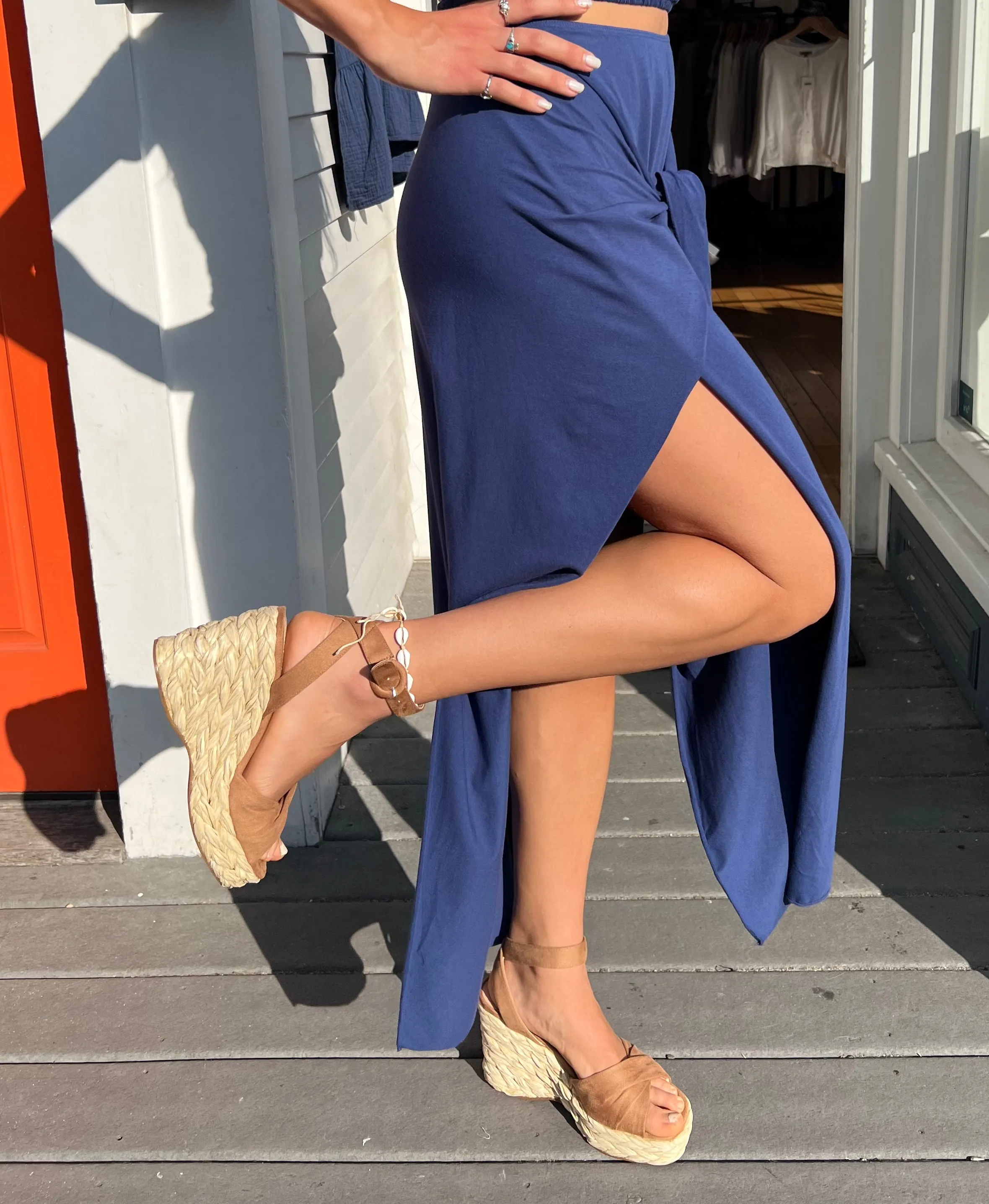 Tie Front Wrap Maxi Skirt