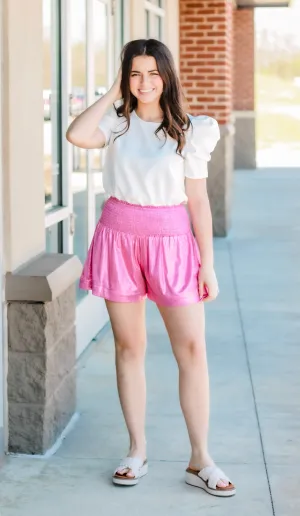 Time to Shine Shorts in Pink