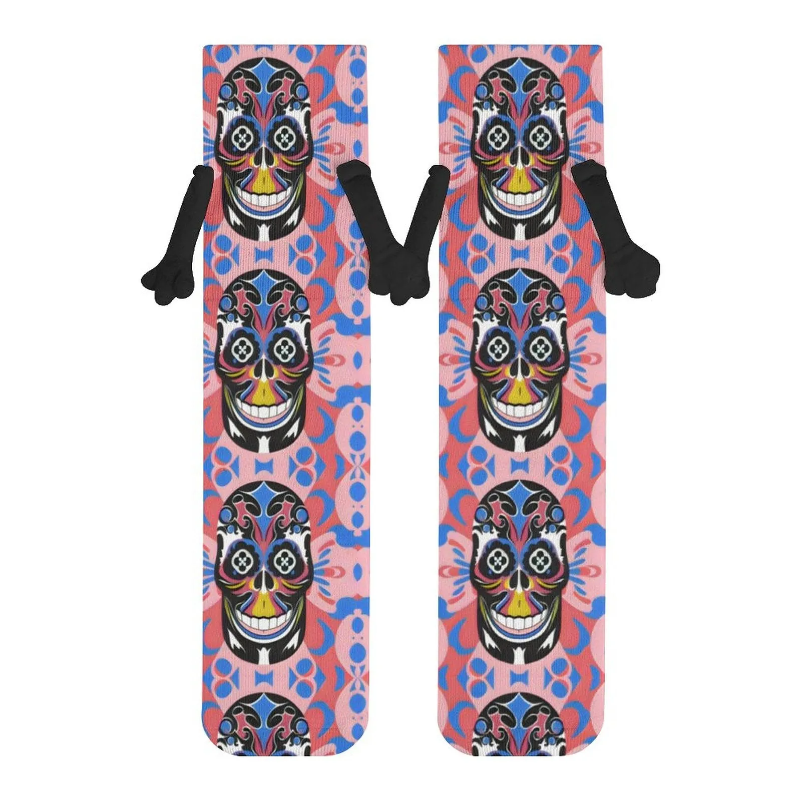 Totem Skulls - Magnetic Holding Hands Funny Socks