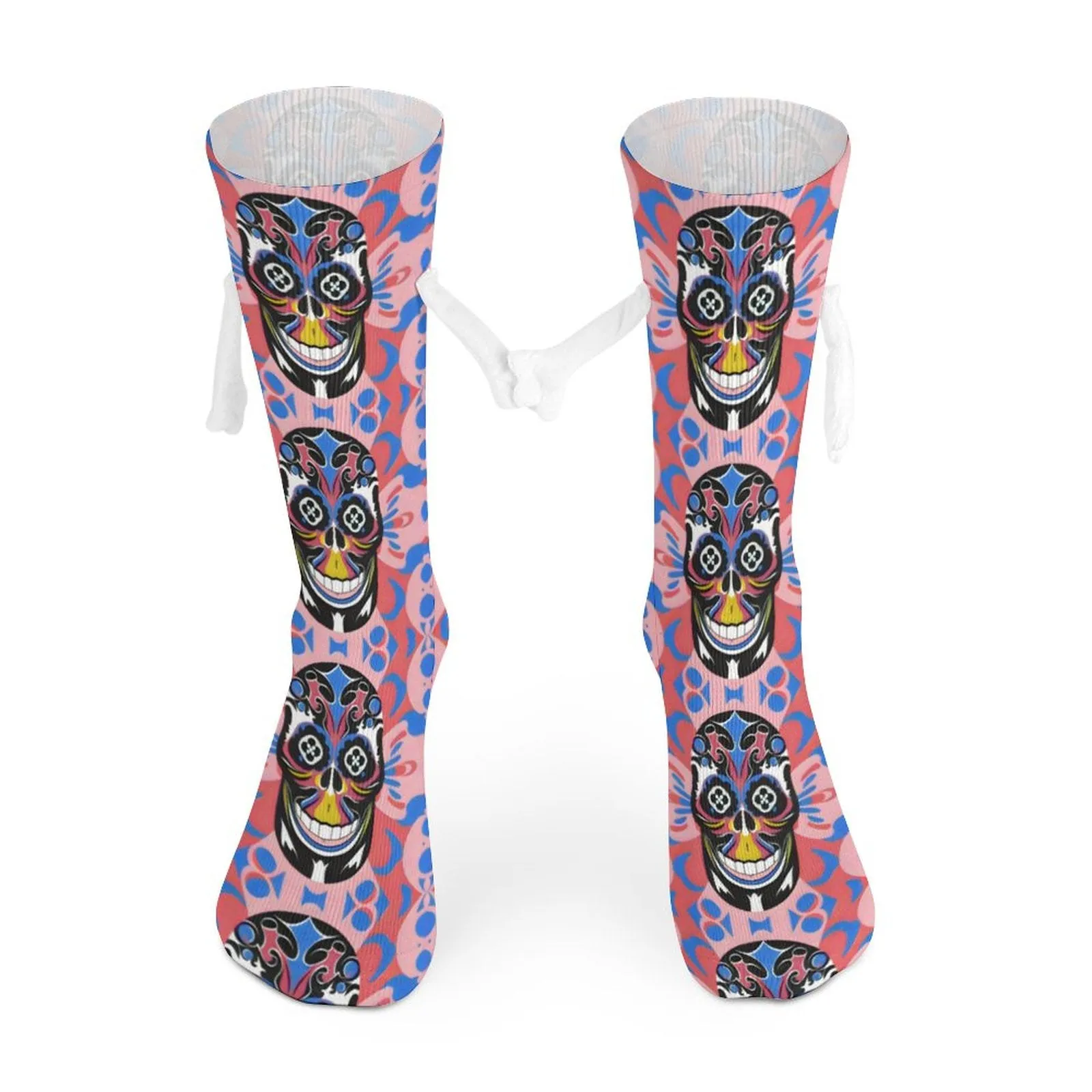 Totem Skulls - Magnetic Holding Hands Funny Socks