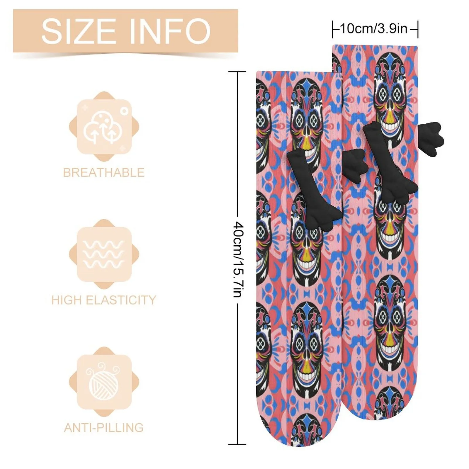Totem Skulls - Magnetic Holding Hands Funny Socks