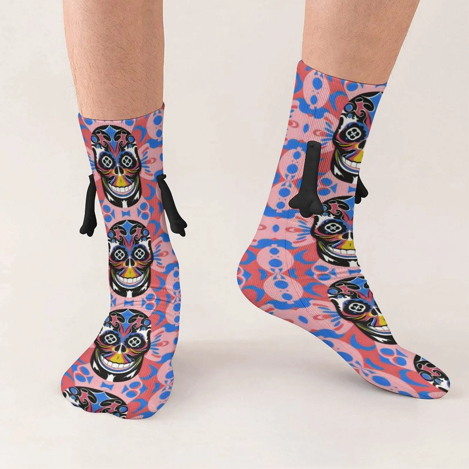 Totem Skulls - Magnetic Holding Hands Funny Socks
