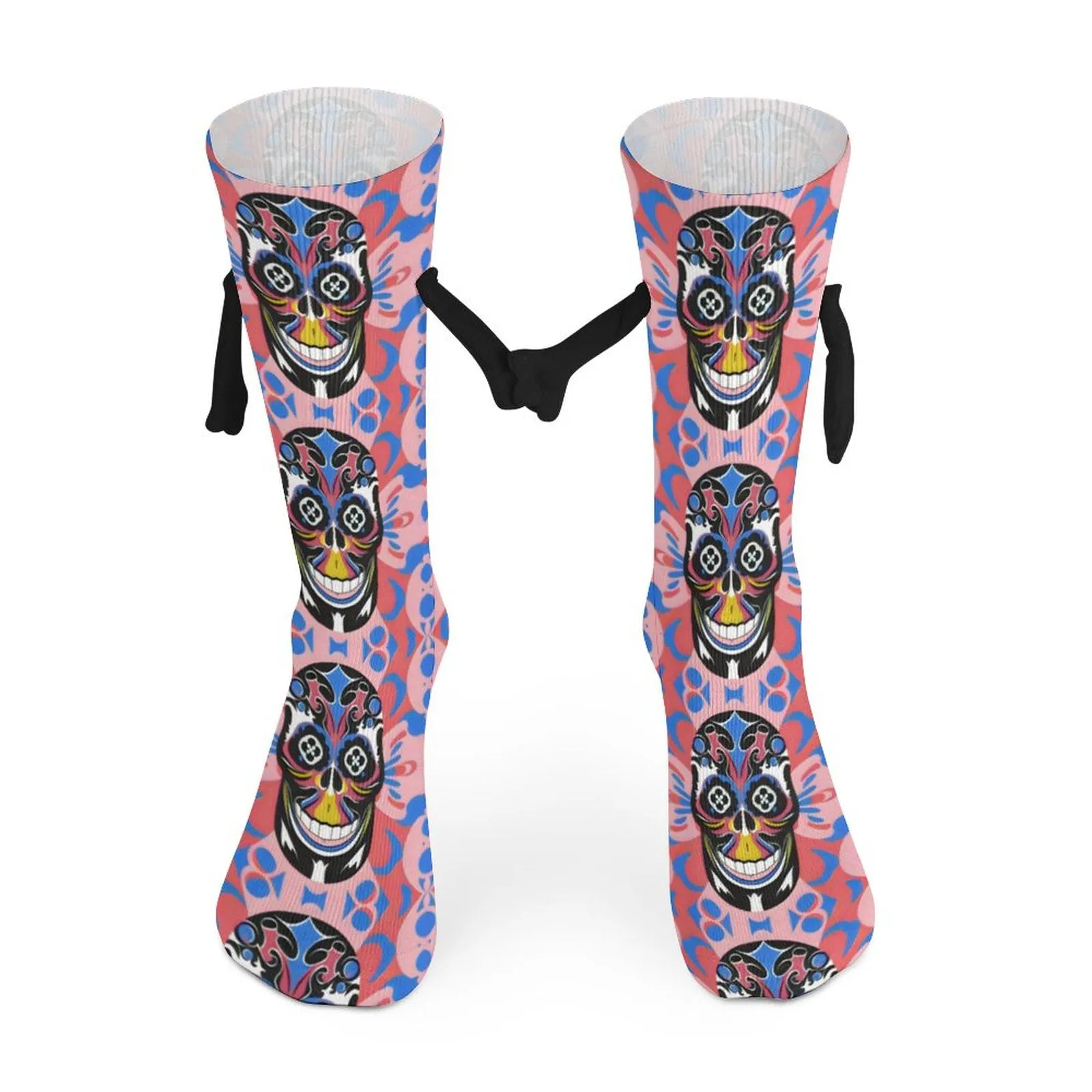 Totem Skulls - Magnetic Holding Hands Funny Socks
