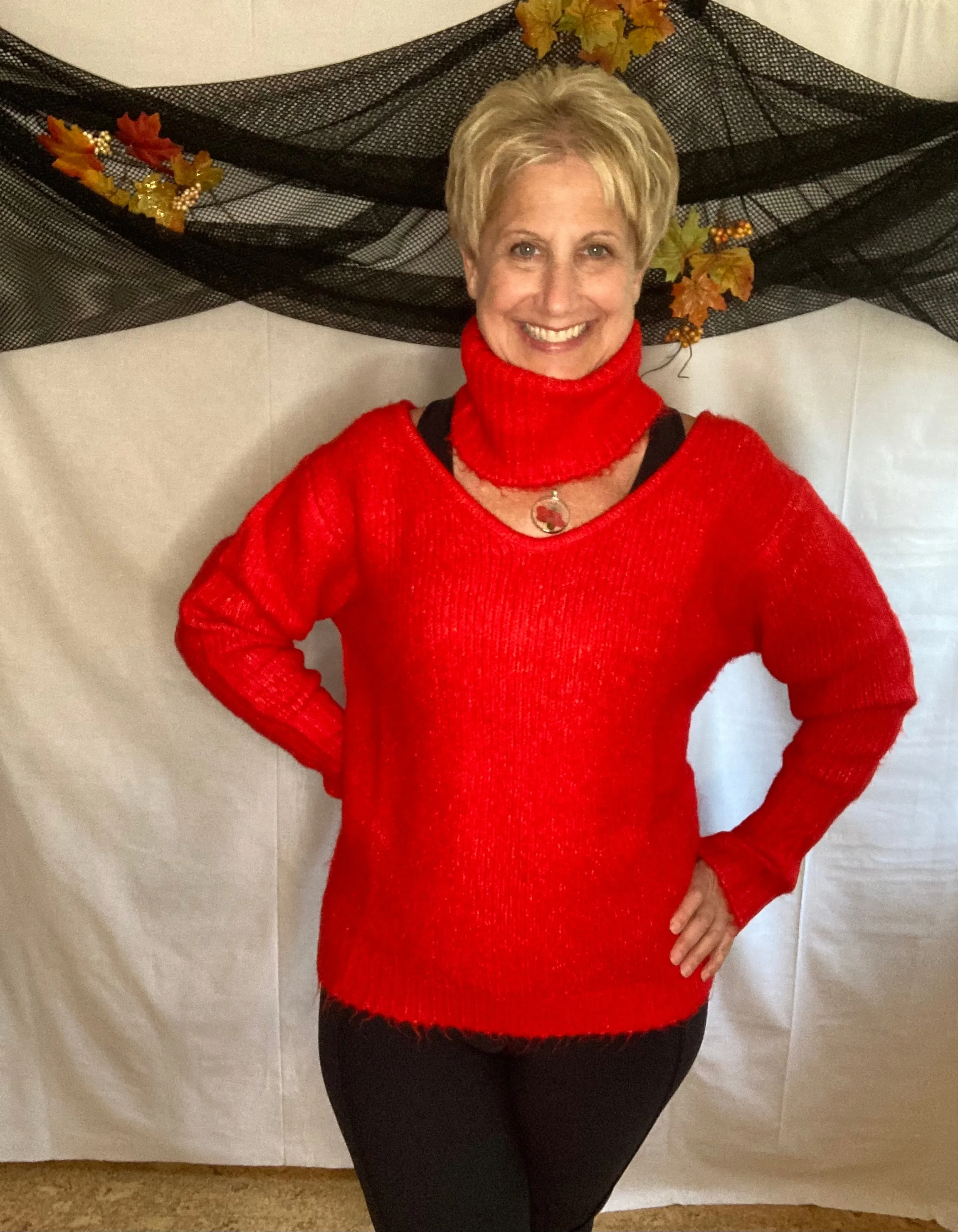 TURTLENECK CUTOUT SWEATER