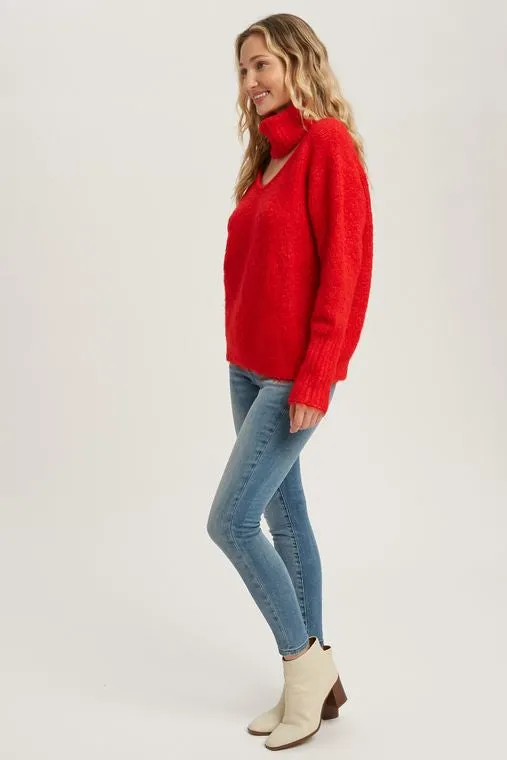 TURTLENECK CUTOUT SWEATER