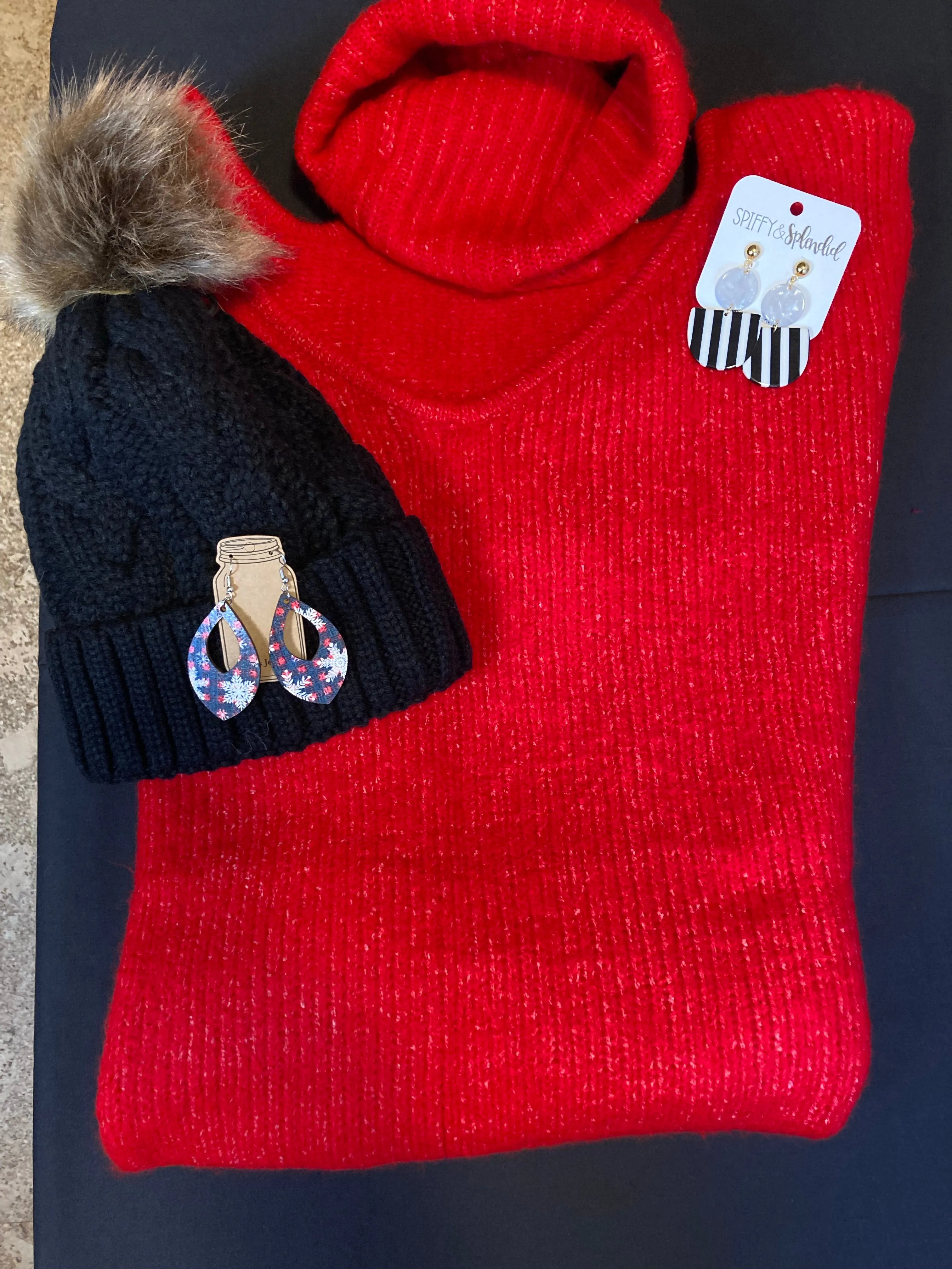 TURTLENECK CUTOUT SWEATER