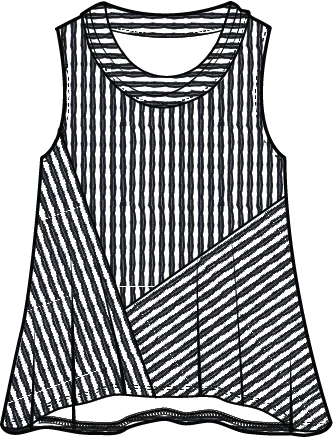 Uptown Stripe Sleeveless Cowl Top