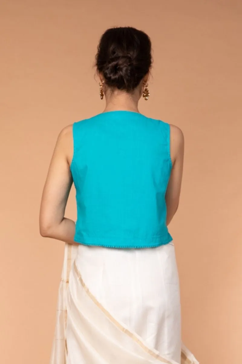 V Neck Sleeveless Blouse
