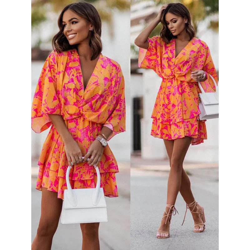 Valeria Bohemian Floral Mini Dress