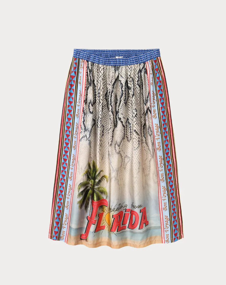 Vanessa Snake Midi Print Skirt by Me369
