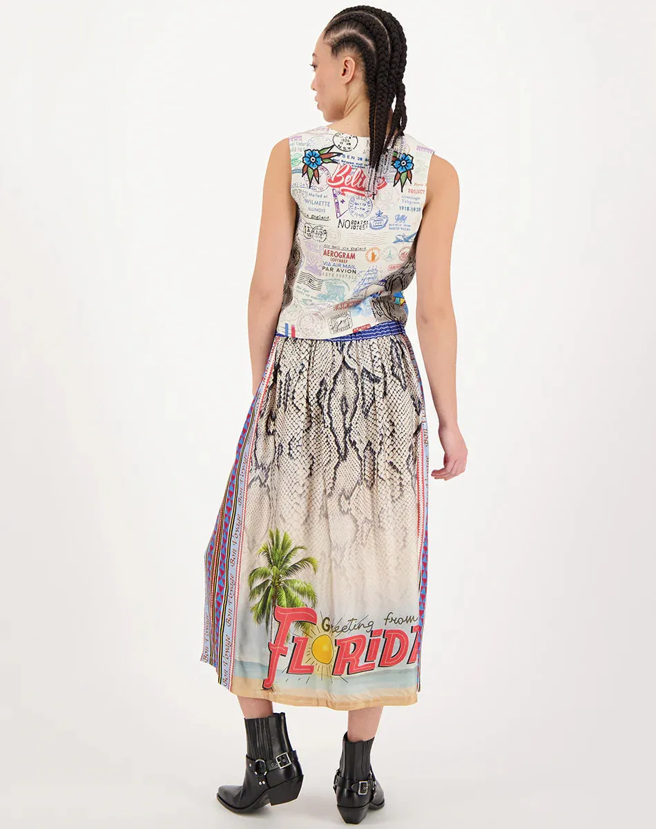 Vanessa Snake Midi Print Skirt by Me369