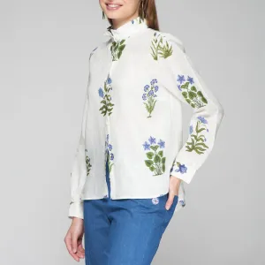 VILAGALLO Andy Shirt in Floral Blue