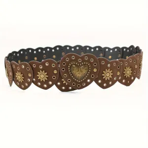 Vintage Bohemian Wide Rivet Punk Decorative Belt