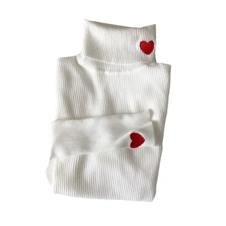 Vintage Red Hearts Jumpsuit with Adorable Heart Embroidery