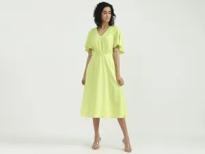 Viscose Solid V-Neck Women Dresses