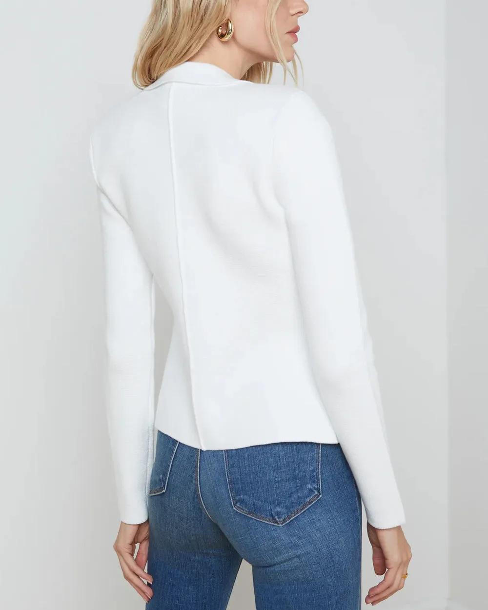 White Sofia Knit Blazer