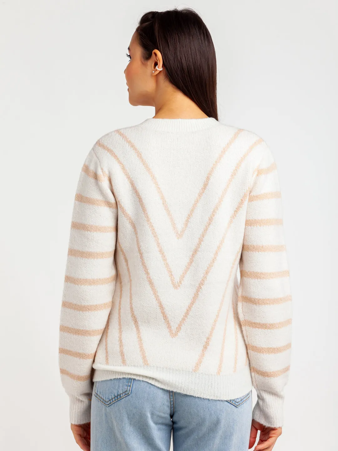 White Striped Sweater