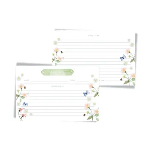 Wildflower Watercolor Recipe Cards
