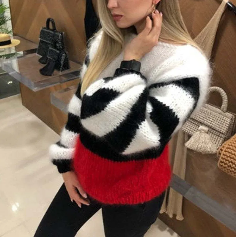 Women Classic Striped Contrast Sweater
