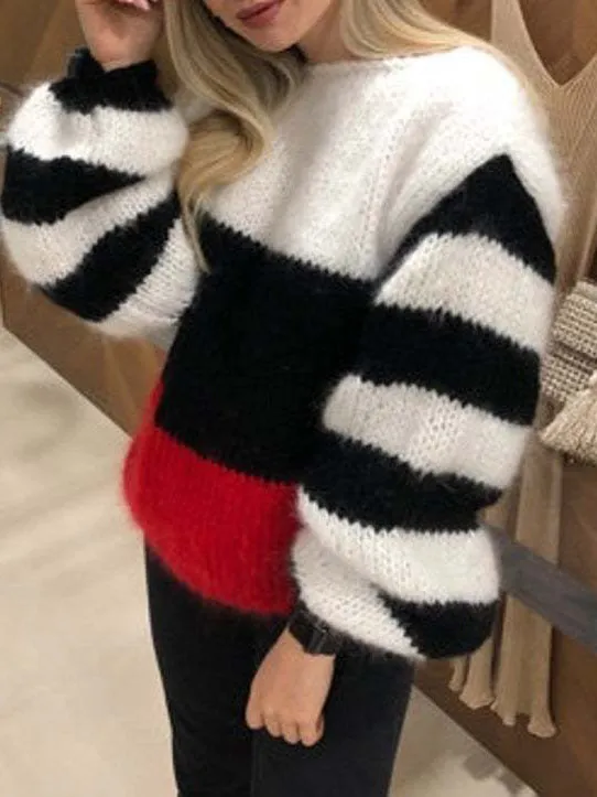 Women Classic Striped Contrast Sweater