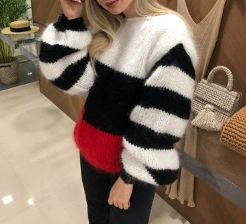 Women Classic Striped Contrast Sweater