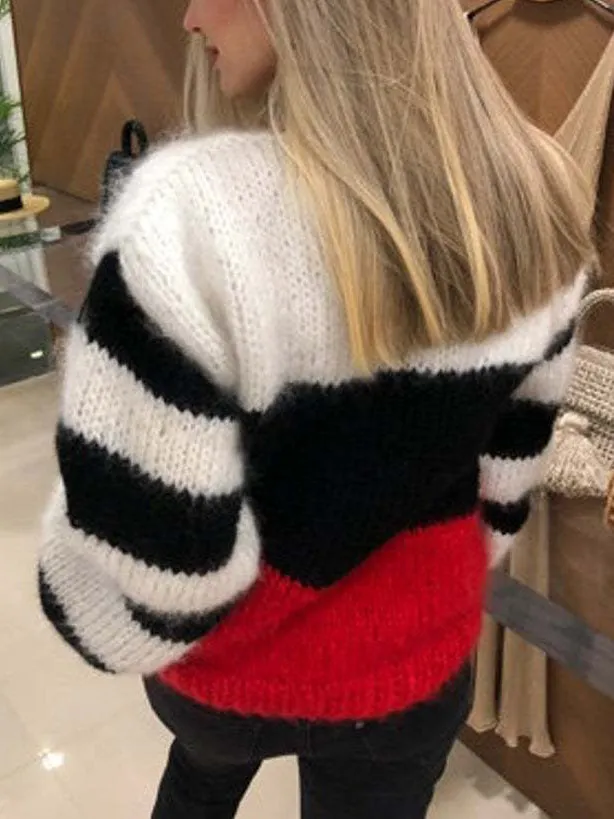 Women Classic Striped Contrast Sweater