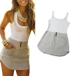 Women Cocktail Party Bodycon Sleeveless Sundress Mini Dresses TY2