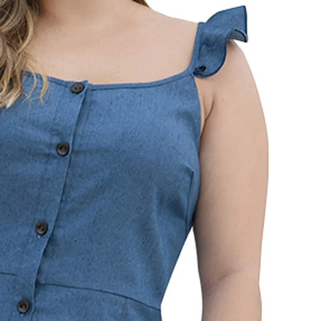 Women Plus Size Denim Summer Dress