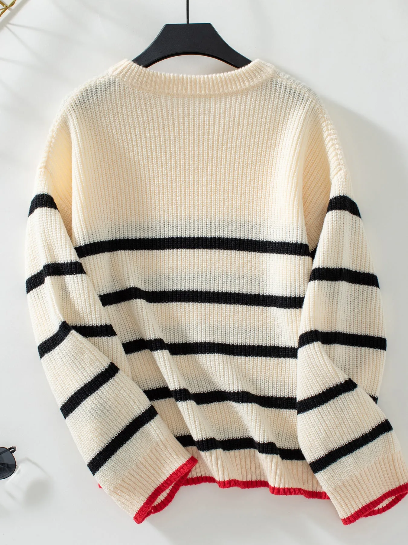 Women's Casual Striped Jumper in Soft Knit