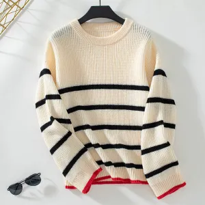 Women's Casual Striped Jumper in Soft Knit