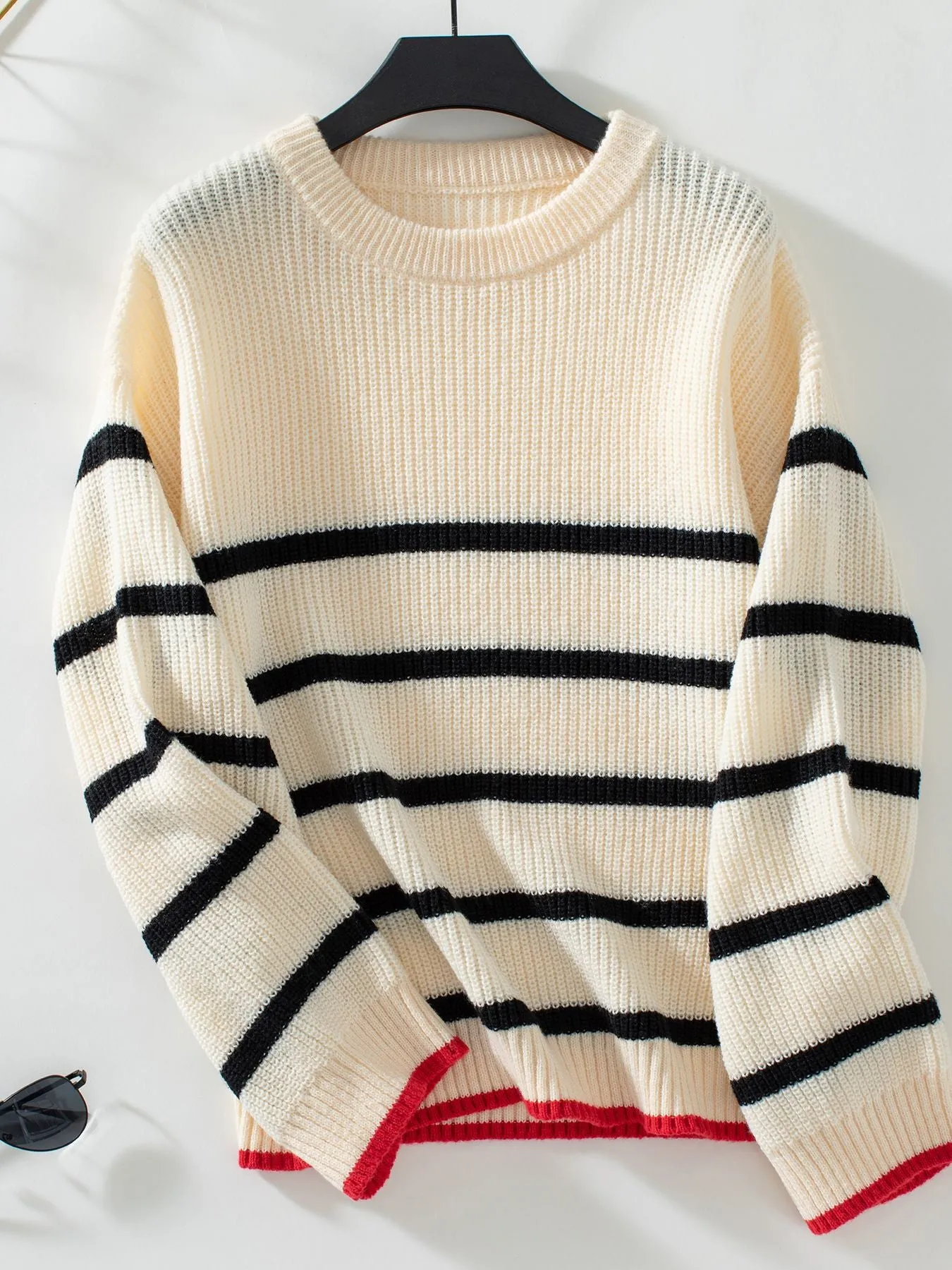 Women's Casual Striped Jumper in Soft Knit