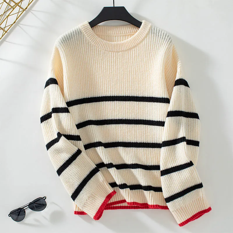 Women's Casual Striped Jumper in Soft Knit