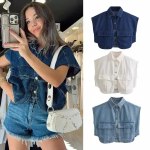 women's coat blouse sleeveless blouses pocket casual solid color