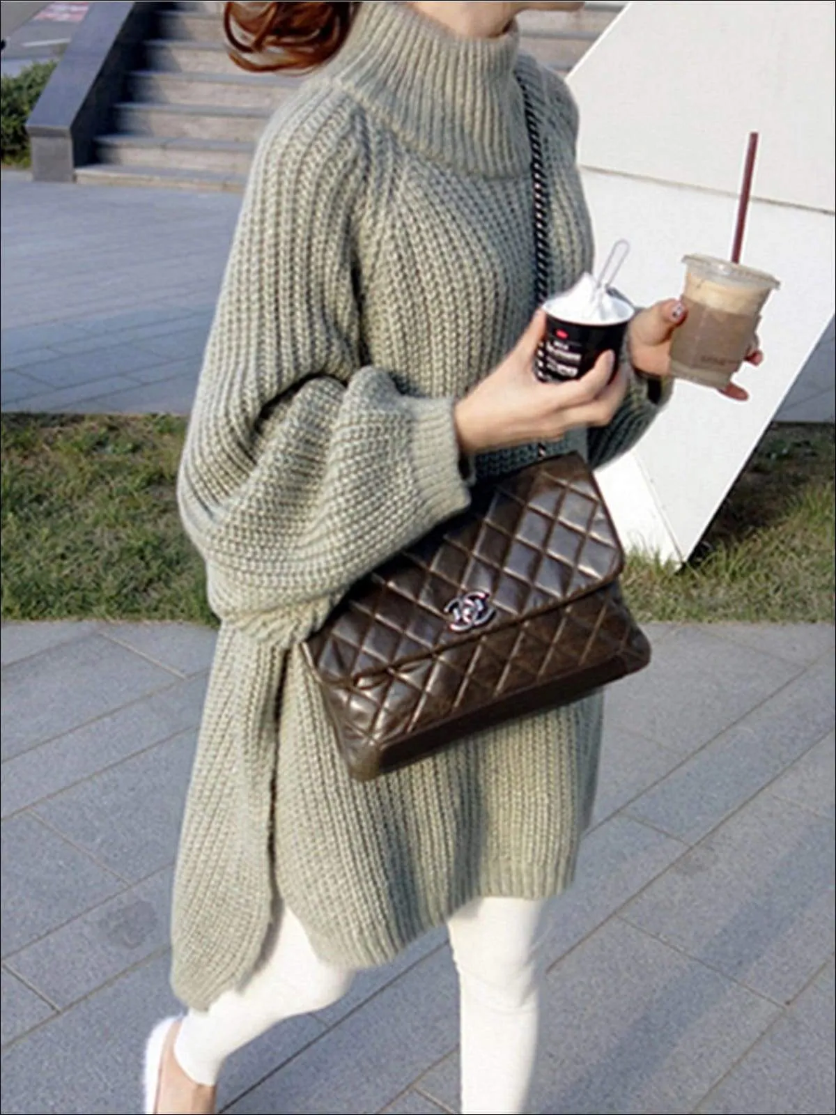 Women's Over-Sized Fall Knit Turtleneck Sweater